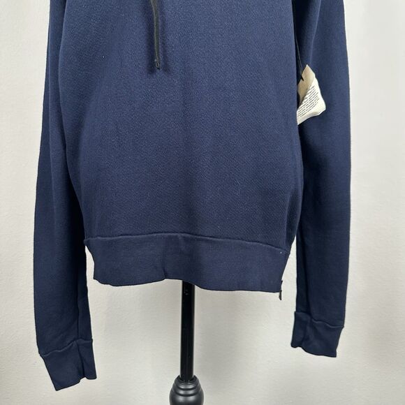 Cotton Citizen Jacket Mens Small Navy Blue Quarter Zip Hooded Side Zippers - Picture 3 of 14